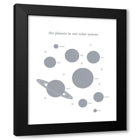 Planets in Solar System Black Modern Wood Framed Art Print by Straatsma, Leah