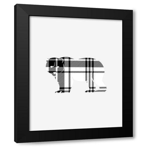 Tartan Bear Black Modern Wood Framed Art Print by Straatsma, Leah