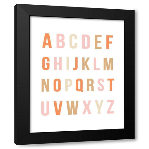 Sunset Rainbow Alphabet Black Modern Wood Framed Art Print by Straatsma, Leah