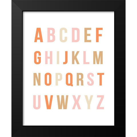 Sunset Rainbow Alphabet Black Modern Wood Framed Art Print by Straatsma, Leah