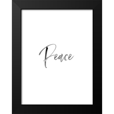 Peace Black Modern Wood Framed Art Print by Straatsma, Leah