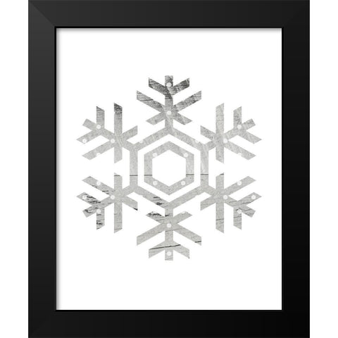 Wooden Snowflake Polka 2 Black Modern Wood Framed Art Print by Straatsma, Leah