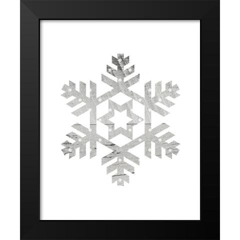 Wooden Snowflake Polka 3 Black Modern Wood Framed Art Print by Straatsma, Leah