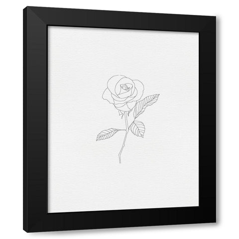Black Rose 1 Black Modern Wood Framed Art Print with Double Matting by Straatsma, Leah