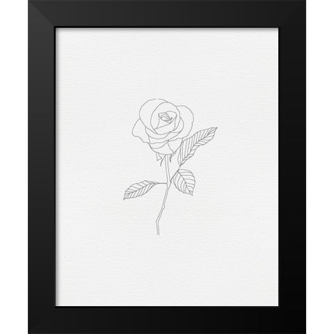 Black Rose 1 Black Modern Wood Framed Art Print by Straatsma, Leah