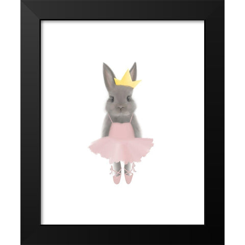 Full Body Ballet Bunny Black Modern Wood Framed Art Print by Varacek, Pam