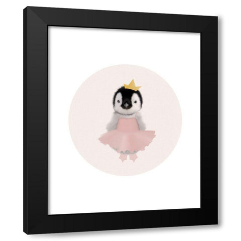 Baby Penguin Ballet Black Modern Wood Framed Art Print with Double Matting by Straatsma, Leah