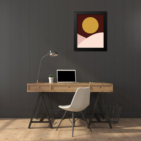 Earthen Sunset Black Modern Wood Framed Art Print by Straatsma, Leah