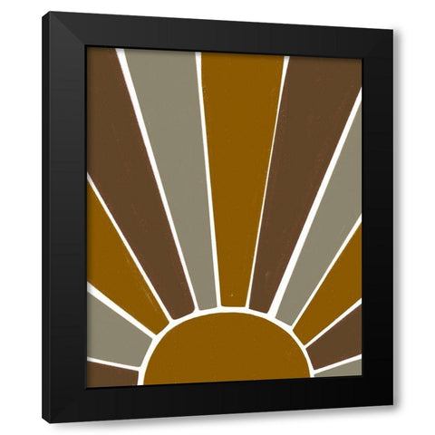 Earthen Tone Sun Rays Black Modern Wood Framed Art Print with Double Matting by Straatsma, Leah