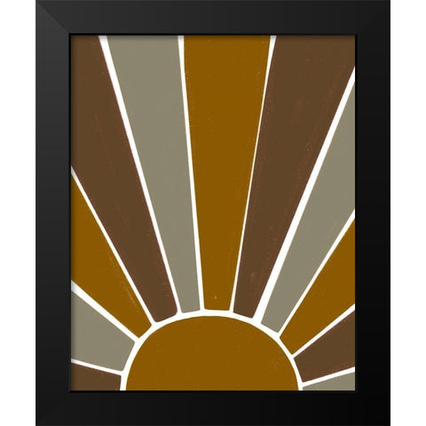 Earthen Tone Sun Rays Black Modern Wood Framed Art Print by Straatsma, Leah