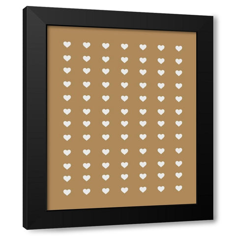 Earthern Golden Hearts Black Modern Wood Framed Art Print by Straatsma, Leah