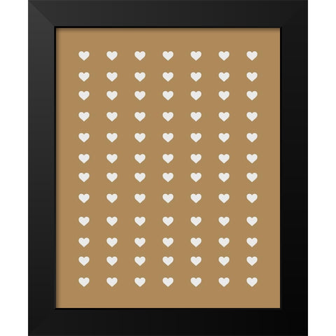 Earthern Golden Hearts Black Modern Wood Framed Art Print by Straatsma, Leah