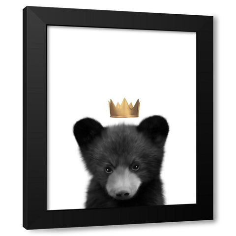 Crown Black Bear Black Modern Wood Framed Art Print by Straatsma, Leah