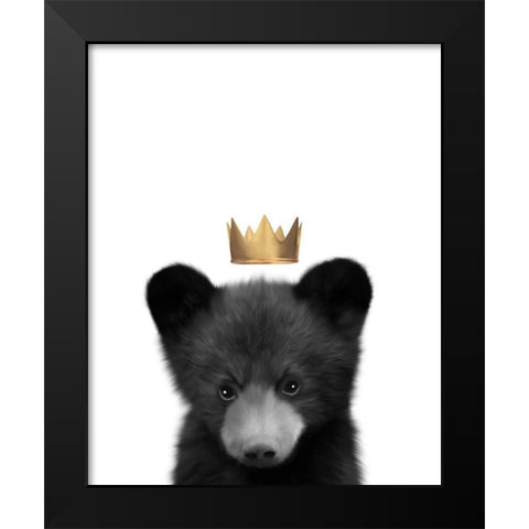 Crown Black Bear Black Modern Wood Framed Art Print by Straatsma, Leah