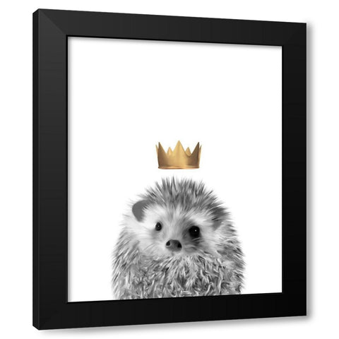 Crown Hedgehog Black Modern Wood Framed Art Print with Double Matting by Straatsma, Leah