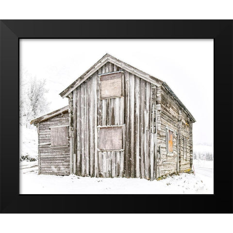 Wooden Cabin Black Modern Wood Framed Art Print by Straatsma, Leah