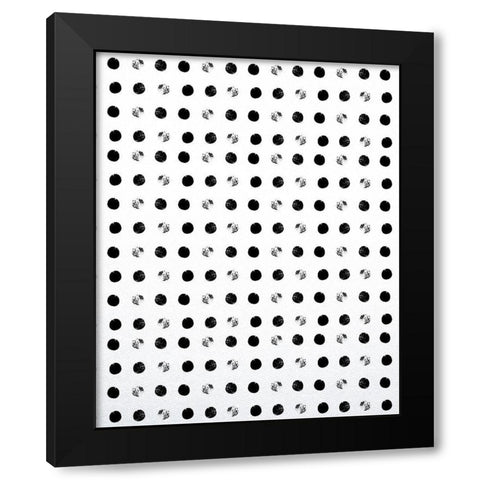 Black Dots Black Modern Wood Framed Art Print with Double Matting by Straatsma, Leah