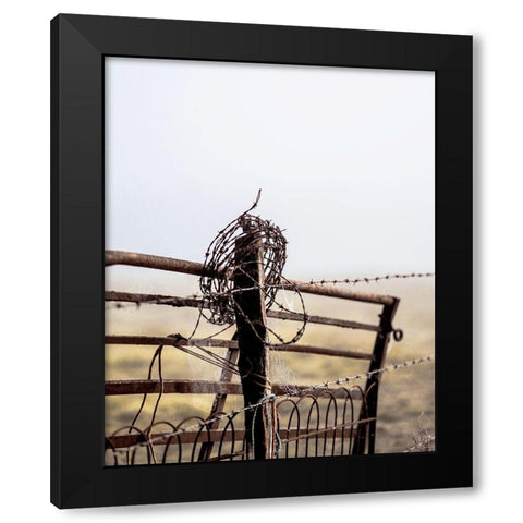Rusty Fence Black Modern Wood Framed Art Print by Straatsma, Leah