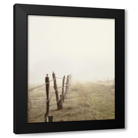 Beautiful Meadow Path with Old Fence Black Modern Wood Framed Art Print by Straatsma, Leah