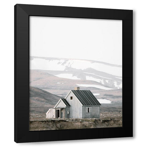 Minimalist House Landscape Black Modern Wood Framed Art Print by Straatsma, Leah