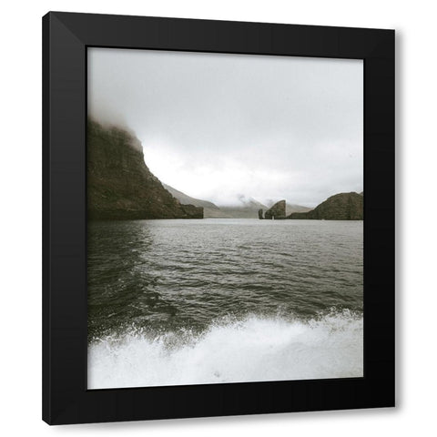 Moody Landscape with Crashing Waves Black Modern Wood Framed Art Print with Double Matting by Straatsma, Leah