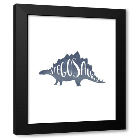 Stegosaurus Black Modern Wood Framed Art Print by Straatsma, Leah