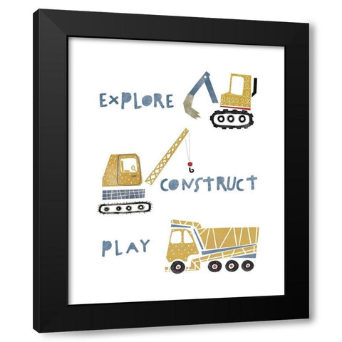 Explore Construct Play Black Modern Wood Framed Art Print by Straatsma, Leah