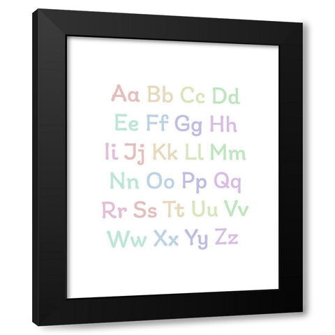 Alphabet Pastels Black Modern Wood Framed Art Print with Double Matting by Straatsma, Leah