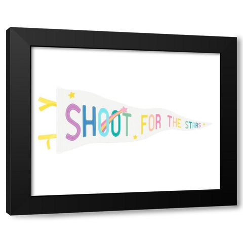 Shoot for the Stars Pennant Black Modern Wood Framed Art Print with Double Matting by Straatsma, Leah