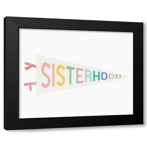 Sisterhood Flag Black Modern Wood Framed Art Print by Straatsma, Leah