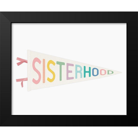 Sisterhood Flag Black Modern Wood Framed Art Print by Straatsma, Leah