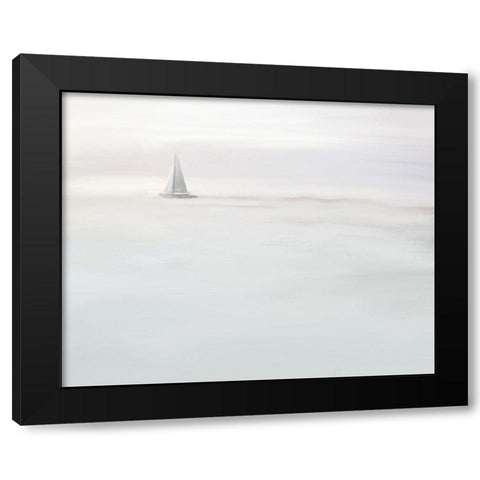 Solitary Sailboat Black Modern Wood Framed Art Print by Straatsma, Leah