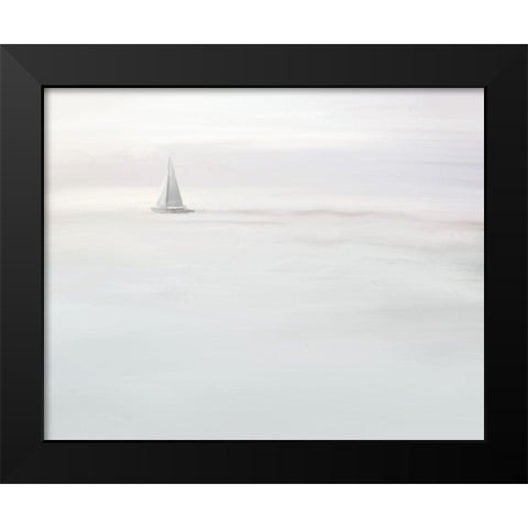 Solitary Sailboat Black Modern Wood Framed Art Print by Straatsma, Leah