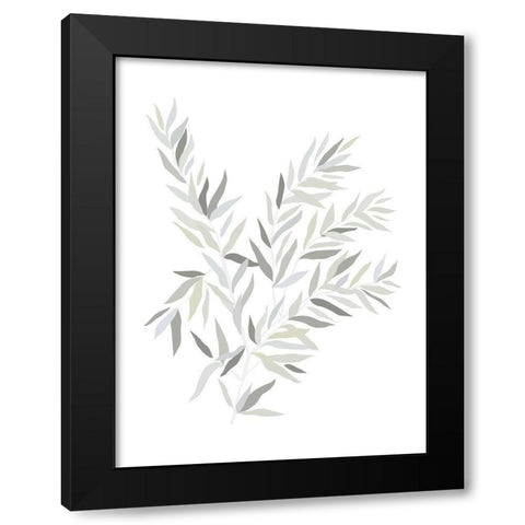 Neutral Leaves Black Modern Wood Framed Art Print with Double Matting by Straatsma, Leah