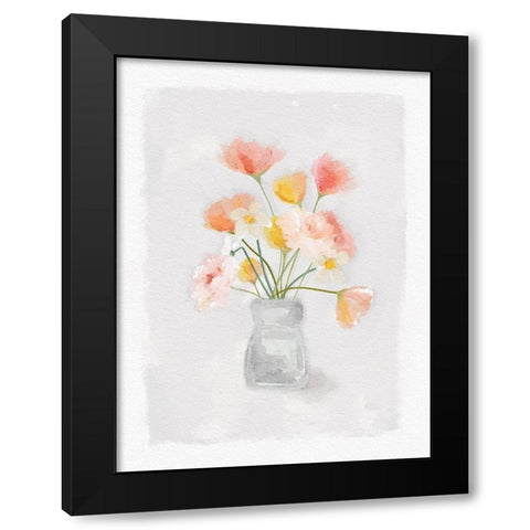 Florals In Vase Black Modern Wood Framed Art Print by Straatsma, Leah