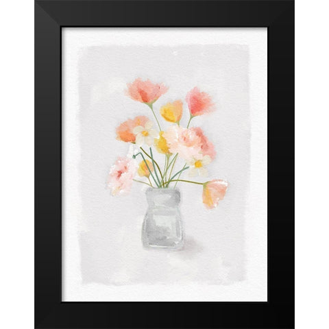 Florals In Vase Black Modern Wood Framed Art Print by Straatsma, Leah