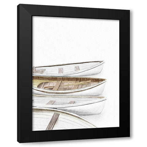 Pretty Canoes Black Modern Wood Framed Art Print with Double Matting by Straatsma, Leah