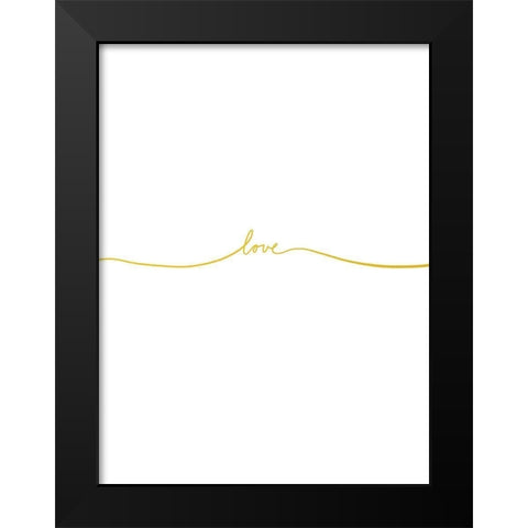 Love In Gold Black Modern Wood Framed Art Print by Straatsma, Leah