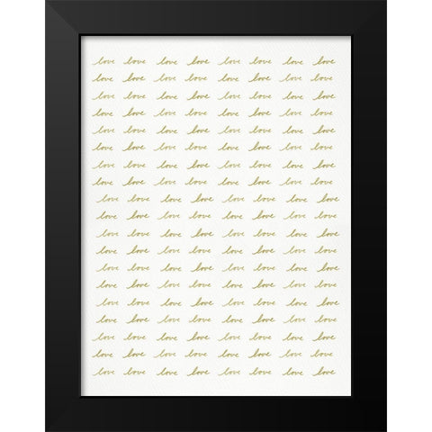 Love In Repeat Black Modern Wood Framed Art Print by Straatsma, Leah