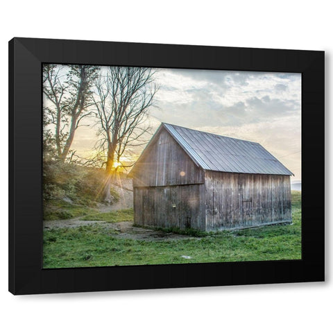 Sun and Barn Black Modern Wood Framed Art Print by Straatsma, Leah