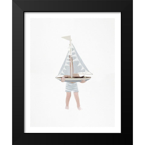 SailBoy Black Modern Wood Framed Art Print by Straatsma, Leah