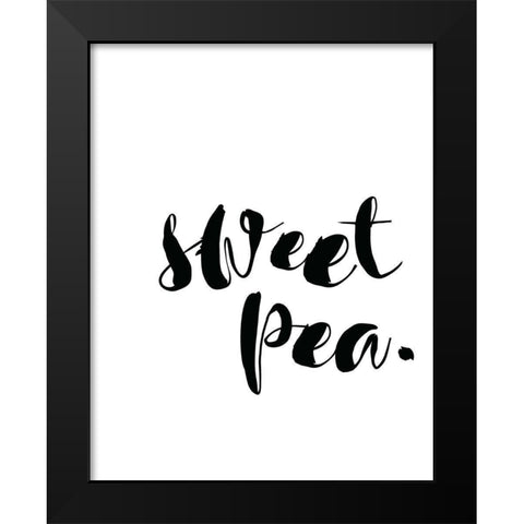 Sweet Pea Black Modern Wood Framed Art Print by Straatsma, Leah