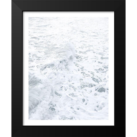 White Waves Black Modern Wood Framed Art Print by Straatsma, Leah