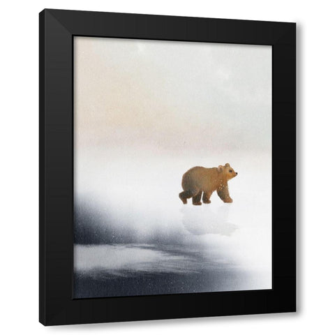 Bear On Ice Black Modern Wood Framed Art Print by Straatsma, Leah