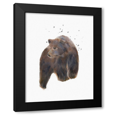 Blue Bear Black Modern Wood Framed Art Print with Double Matting by Straatsma, Leah