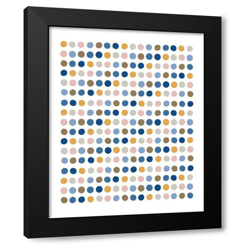 Happy Dots Black Modern Wood Framed Art Print with Double Matting by Straatsma, Leah