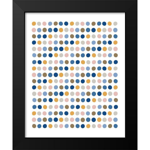 Happy Dots Black Modern Wood Framed Art Print by Straatsma, Leah