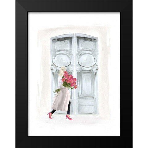 Morning Walk in Belle Paris Black Modern Wood Framed Art Print by Straatsma, Leah
