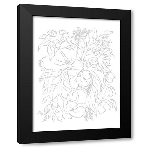 Pretty Neutral Florals Black Modern Wood Framed Art Print by Straatsma, Leah