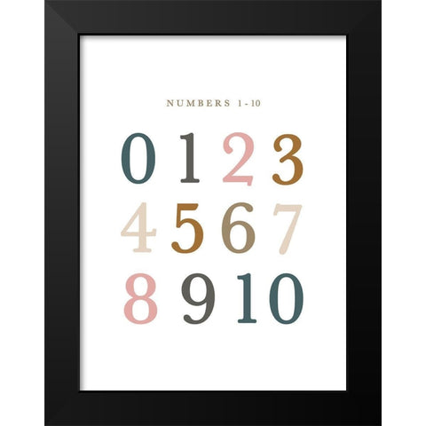Numbers Fall Gems Black Modern Wood Framed Art Print by Straatsma, Leah